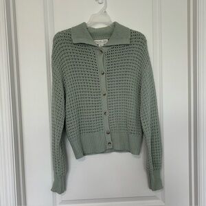 Rachel Zoe Mint Knit Button Up Longsleeve Sweater Women’s Small